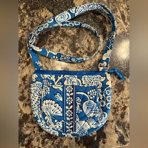 Vera Bradley Blue and White Floral Small Crossbody Bag